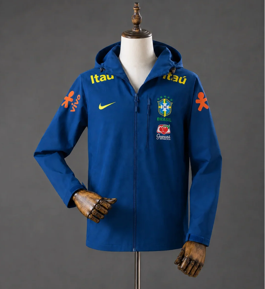 Veste coupe-vent Brésil bleu - face avant