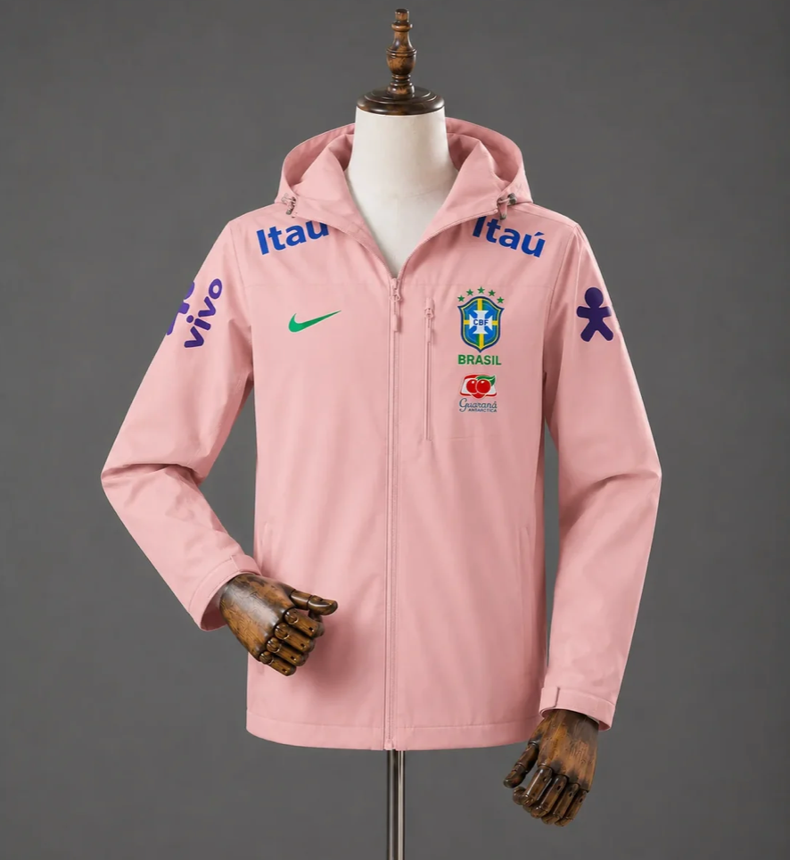 Veste coupe-vent Brésil rose - face avant